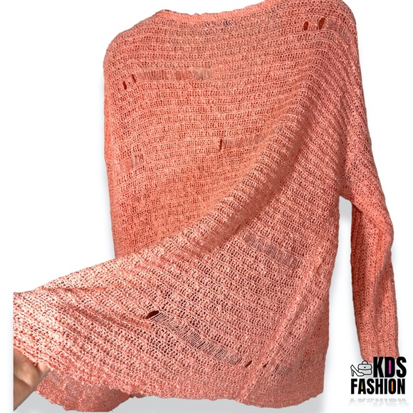 Cecico Oversized Distressed High Low Sweater LG - Picture 9 of 13